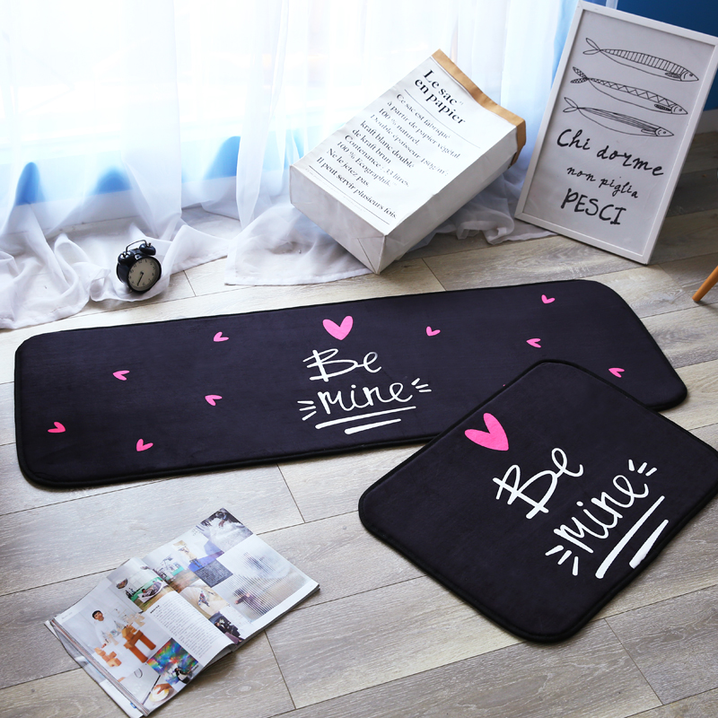 奕晨 ins北欧风多功能长条地垫厨房床边浴室瑜伽飘窗垫 50*70cm Be mine1