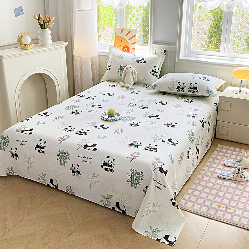 91家纺网 家纺一手货源 找家纺 禧安居 2025新款高支高密活性印染全棉印花床单单床单（支持定制尺寸） 小胖球