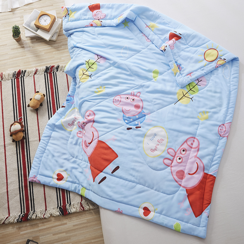 2018新款韩香绸婴童用品幼儿园儿童夏被 120x150cm 小猪佩奇1