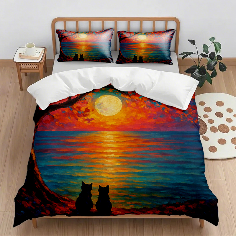 91家纺网 家纺一手货源 找家纺 （总）轩贝雅 新款跨境Pod工厂数码印花被套套装（被套+枕套）第五批