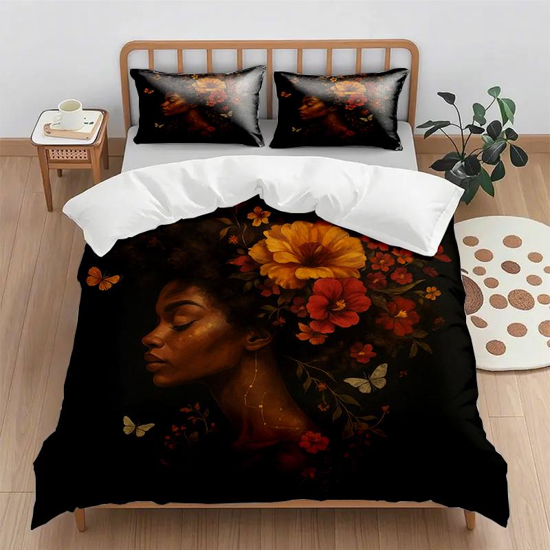 91家纺网 家纺一手货源 找家纺 （总）轩贝雅 新款跨境Pod工厂数码印花被套套装（被套+枕套）第五批