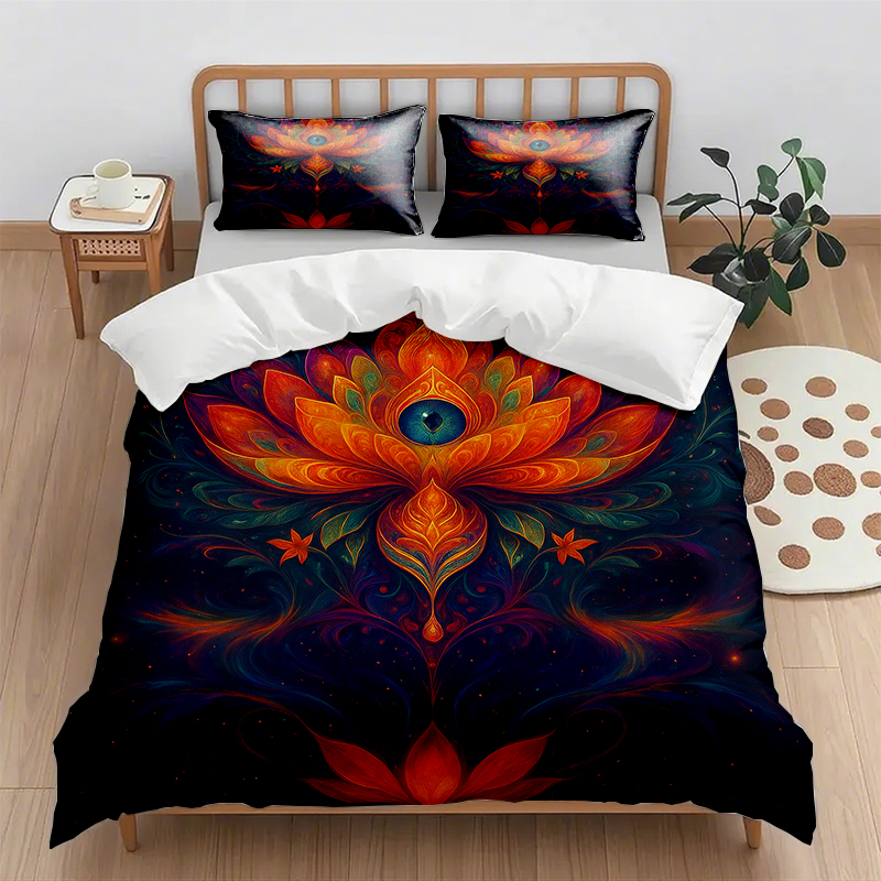 91家纺网 家纺一手货源 找家纺 （总）轩贝雅 新款跨境Pod工厂数码印花被套套装（被套+枕套）第五批