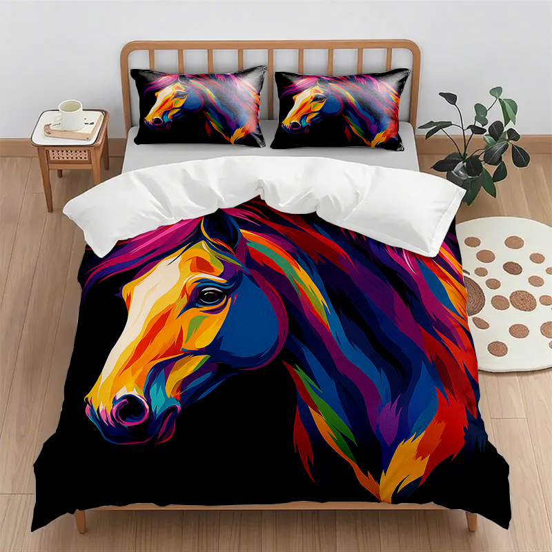 91家纺网 家纺一手货源 找家纺 （总）轩贝雅 新款跨境Pod工厂数码印花被套套装（被套+枕套）第五批