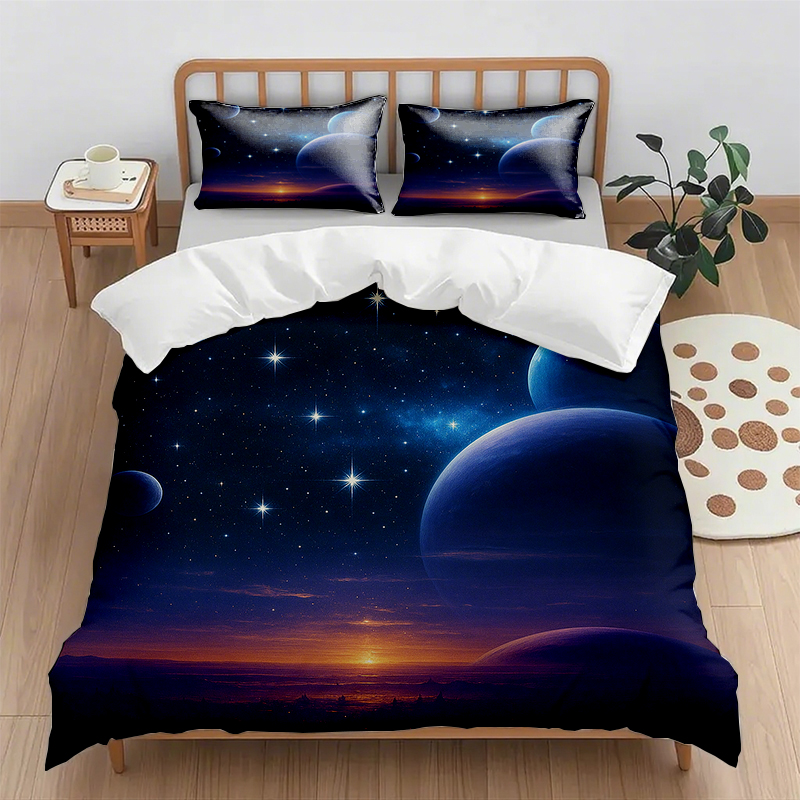 91家纺网 家纺一手货源 找家纺 （总）轩贝雅 新款跨境Pod工厂数码印花被套套装（被套+枕套）第五批