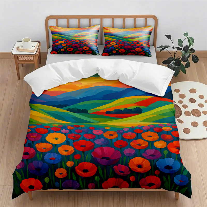 91家纺网 家纺一手货源 找家纺 （总）轩贝雅 新款跨境Pod工厂数码印花被套套装（被套+枕套）第五批