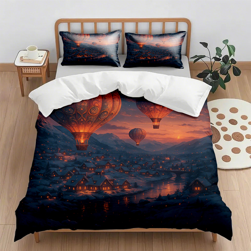 91家纺网 家纺一手货源 找家纺 （总）轩贝雅 新款跨境Pod工厂数码印花被套套装（被套+枕套）第五批