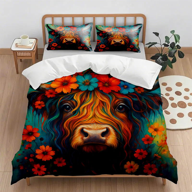 91家纺网 家纺一手货源 找家纺 （总）轩贝雅 新款跨境Pod工厂数码印花被套套装（被套+枕套）第五批