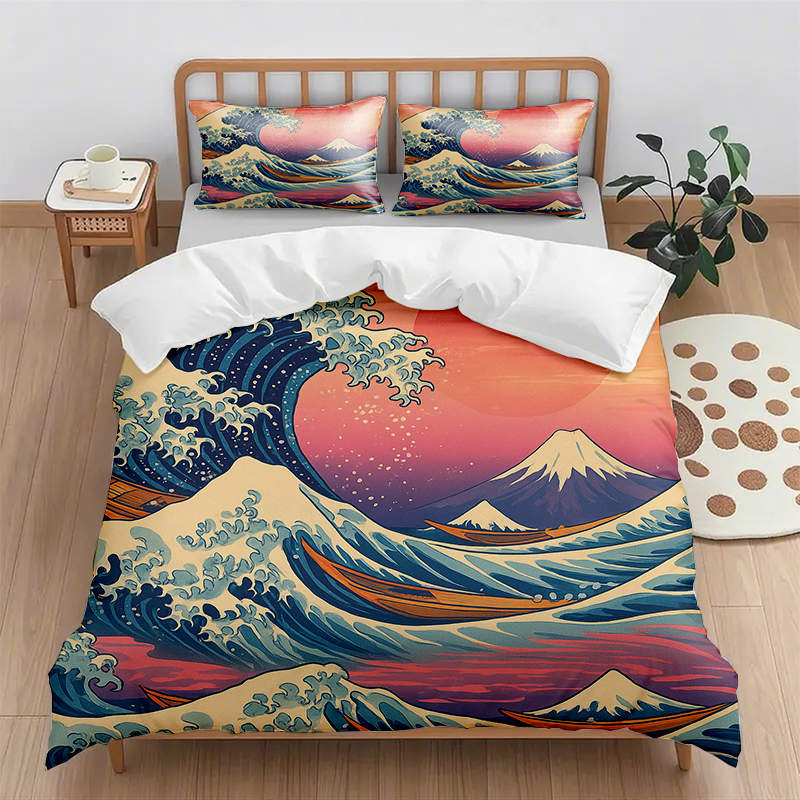 91家纺网 家纺一手货源 找家纺 （总）轩贝雅 新款跨境Pod工厂数码印花被套套装（被套+枕套）第五批