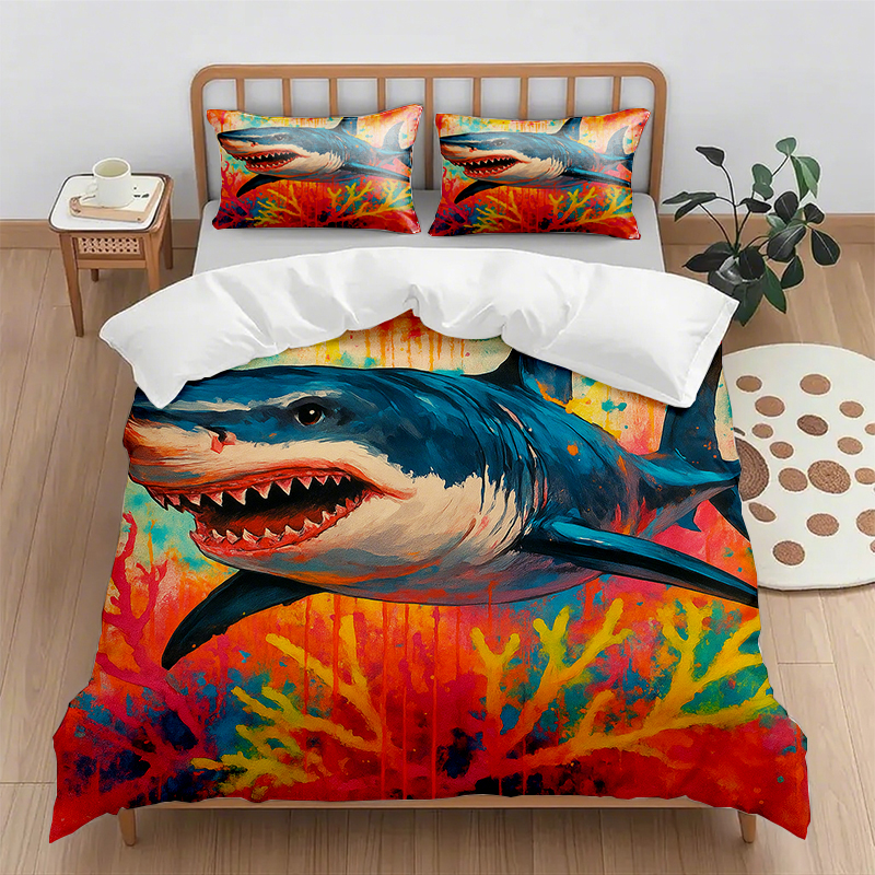 91家纺网 家纺一手货源 找家纺 （总）轩贝雅 新款跨境Pod工厂数码印花被套套装（被套+枕套）第五批