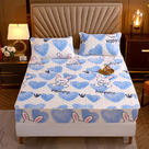 2022新款牛奶绒印花夹棉床笠三件套 0.9*2.0+30cm（需定制，提前说）单床笠 爱心兔
