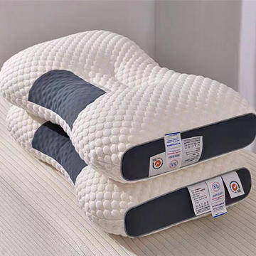 2023新款针织棉水立方枕头拼色立体定型分区按摩枕芯