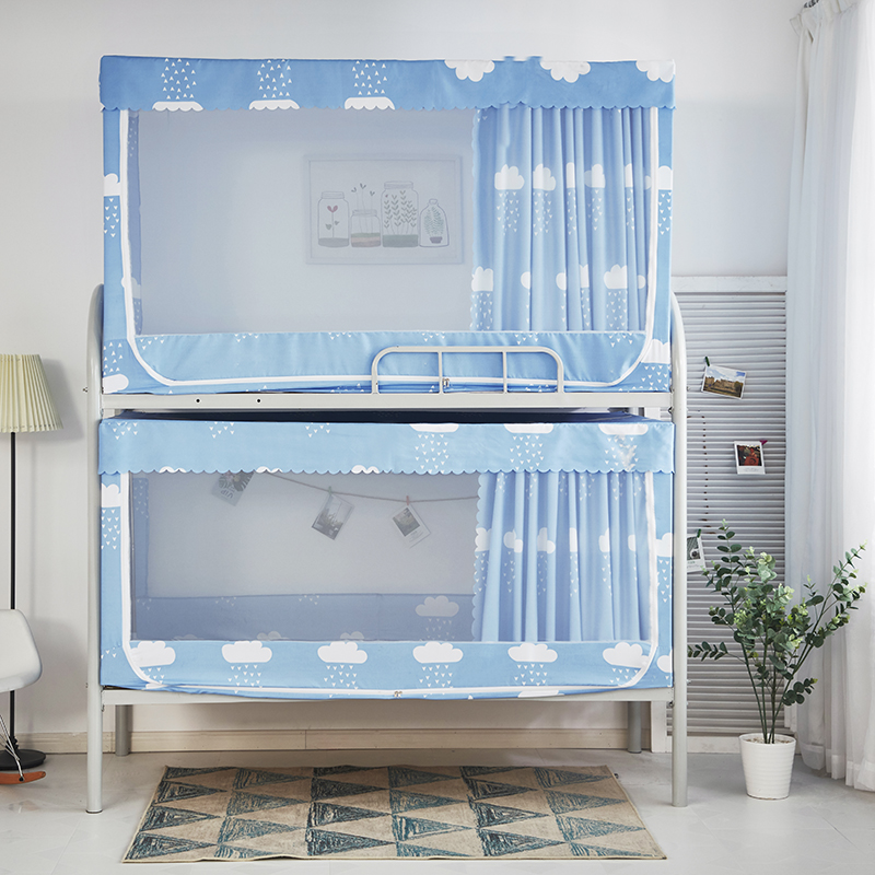 2018新款学生遮光床帘蚊帐 0.8m下床（单开门） 小雨点1