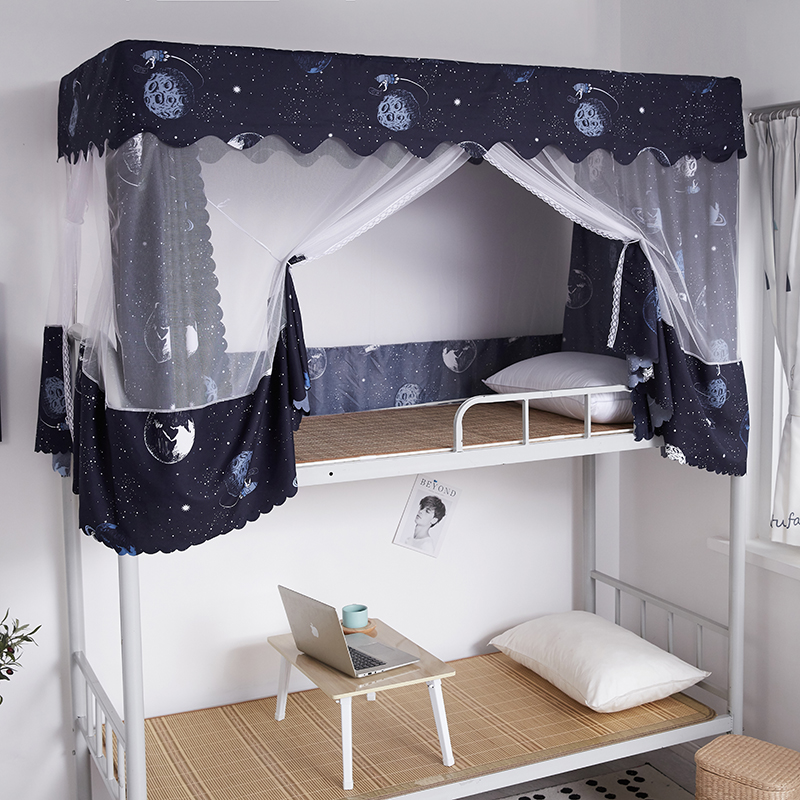 2019新款 大学生床帘遮光一体蚊帐韩式床幔简约公主风蚊帐 0.9m床 上铺 星球大战1