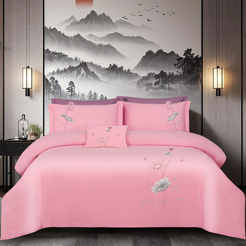 2025新款100支全棉高端刺绣中式风四件套--好运连连系列