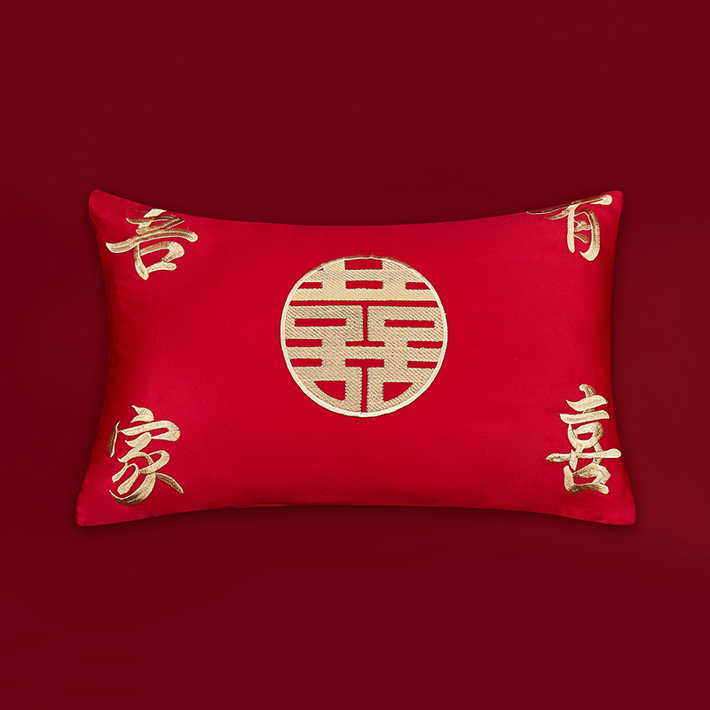 2026新款长绒棉100%纯棉全棉结婚刺绣婚庆床单单件绣花纯色三件套单品婚庆枕套长期供货 提供买家秀