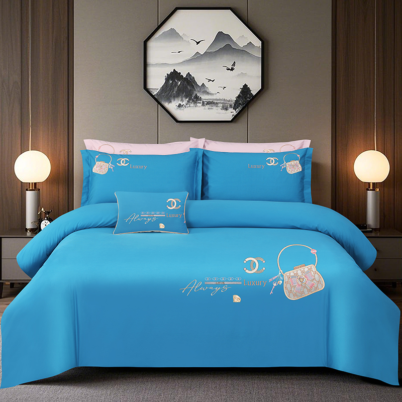 2025新款100支全棉高端刺绣中式风四件套--米尔顿系列