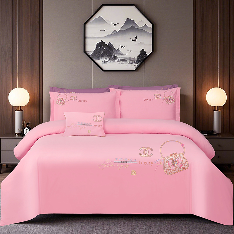 2025新款100支全棉高端刺绣中式风四件套--米尔顿系列