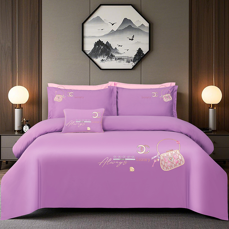 2025新款100支全棉高端刺绣中式风四件套--米尔顿系列