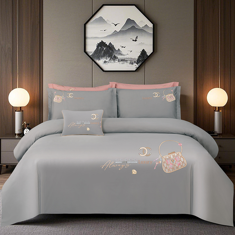 2025新款100支全棉高端刺绣中式风四件套--米尔顿系列