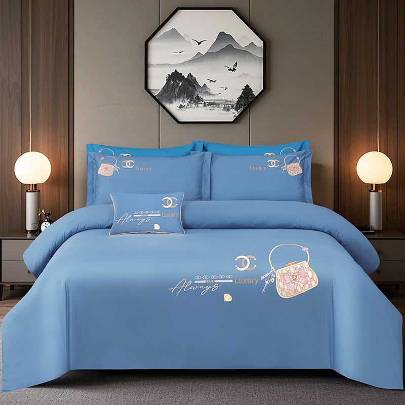 2025新款100支全棉高端刺绣中式风四件套--米尔顿系列