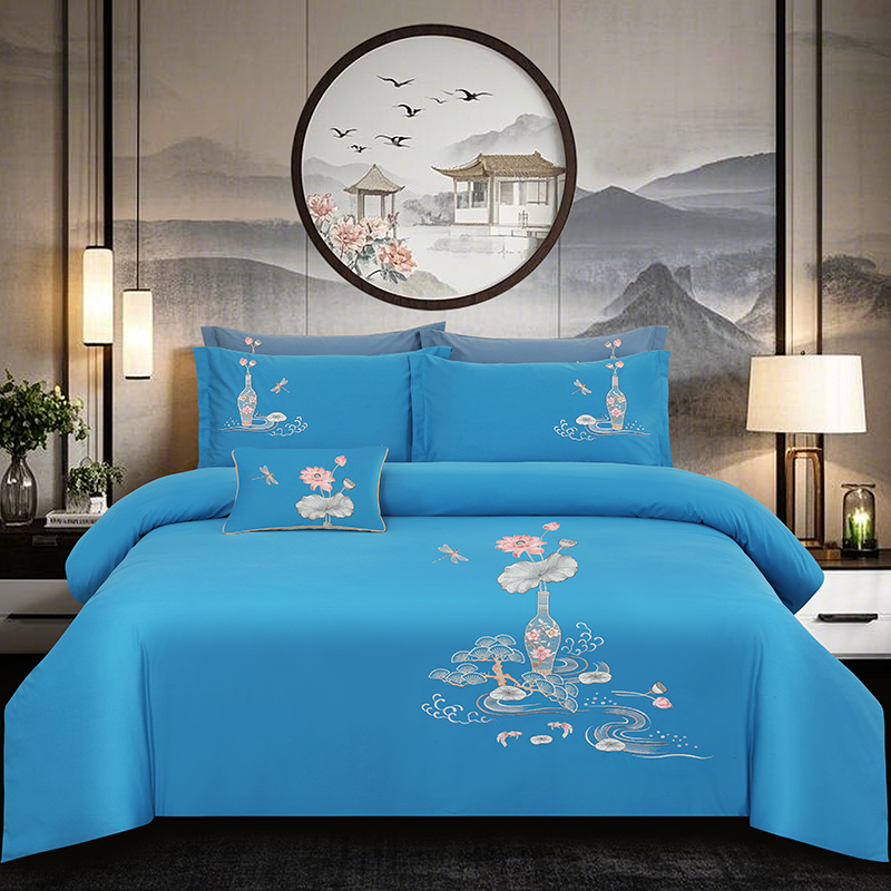 2025新品春夏四季款全棉四件套纯棉高端绣花—爱丽莎系列