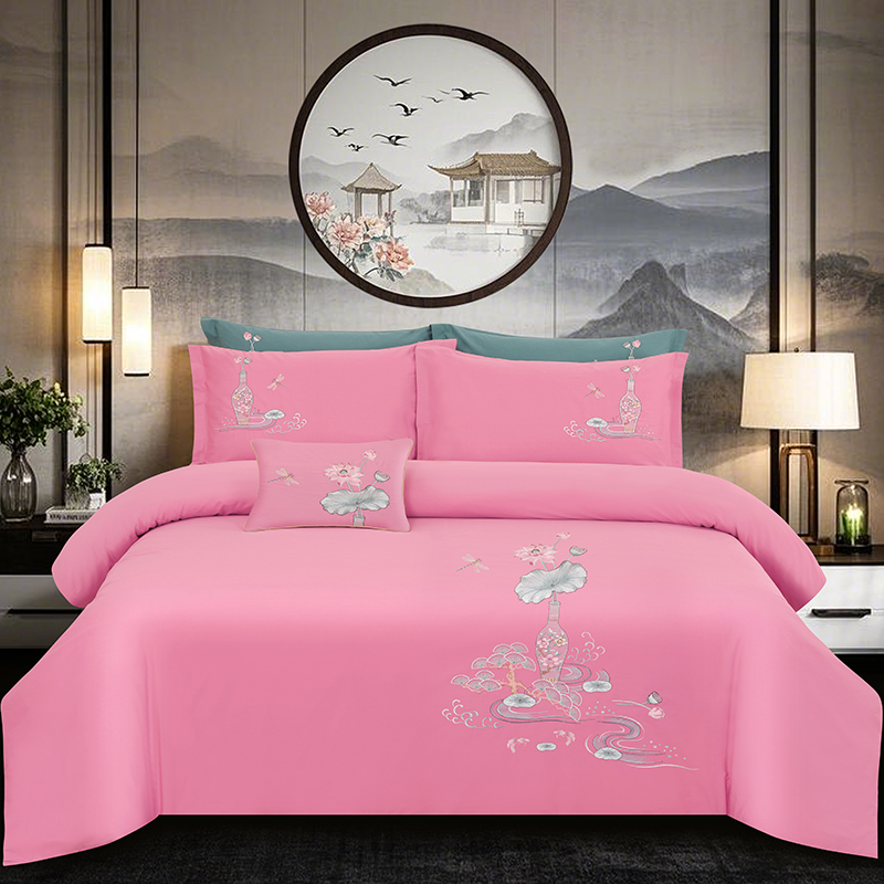 2025新品春夏四季款全棉四件套纯棉高端绣花—爱丽莎系列