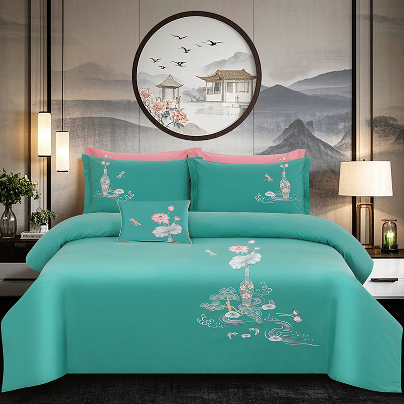 2025新品春夏四季款全棉四件套纯棉高端绣花—爱丽莎系列