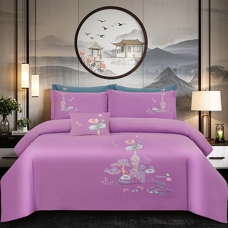 2025新品春夏四季款全棉四件套纯棉高端绣花—爱丽莎系列