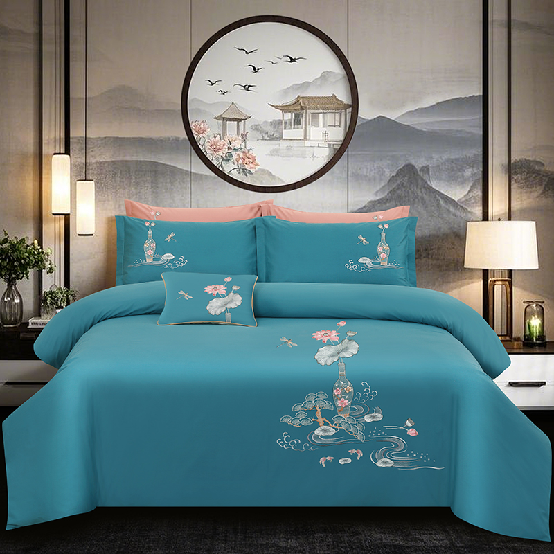 2025新品春夏四季款全棉四件套纯棉高端绣花—爱丽莎系列