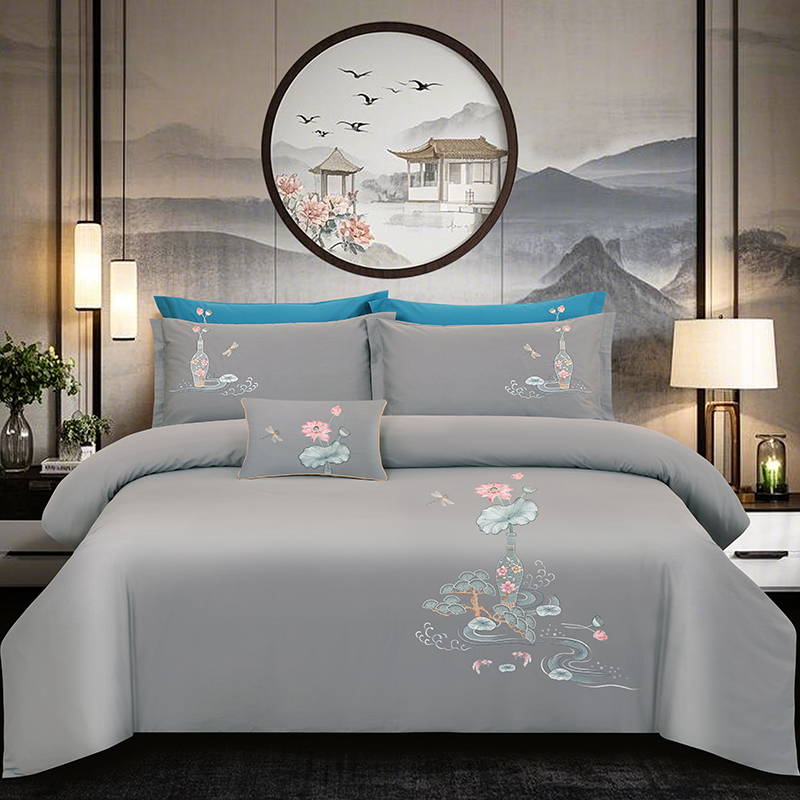 2025新品春夏四季款全棉四件套纯棉高端绣花—爱丽莎系列