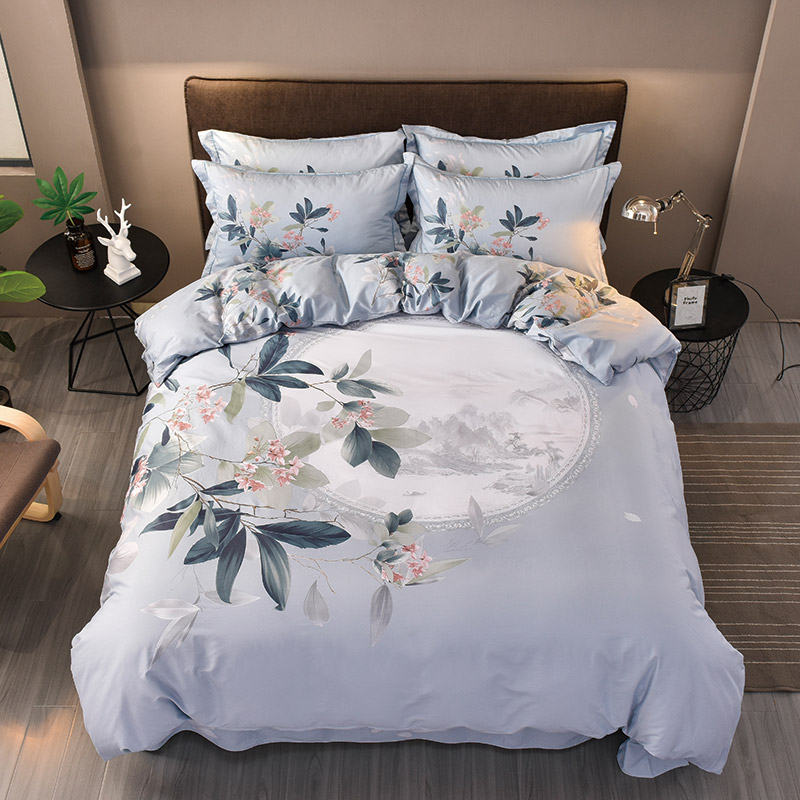 左邻右舍2019新品花型全棉大版花四件套匹马棉四件套-第四期 1.5m（5英尺）床 朝华1
