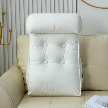 2023新款北欧立体床头沙发三角护腰科技布珍珠棉曲线靠垫