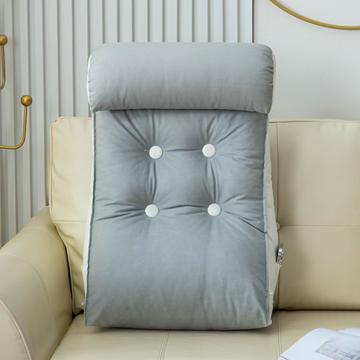 2023新款北欧立体床头沙发三角护腰科技布珍珠棉曲线靠垫