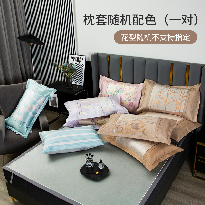 2023新款凉枕靠垫系列 30*50cm一只 冰丝枕套【花色随机 成对可配】