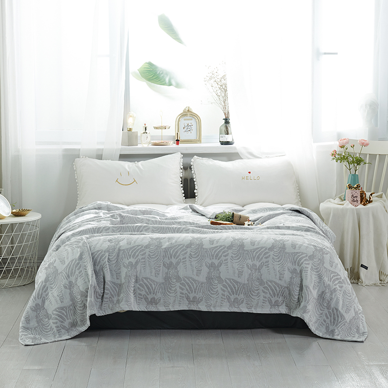 2019新款-四层纱布夏被-花草卡通 150