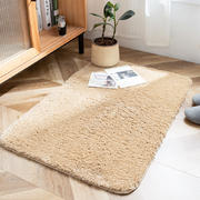 【地毯】日式无印地毯良品厨房卫生间地垫纯色防水毛绒地毯客厅地毯简约 45X70cm(厨房/卫生间） 米色