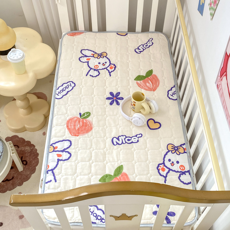 2023新款幼儿园婴儿床护垫床垫 50X120cm 蜜桃兔