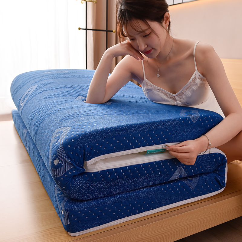 2022新款可拆洗记忆海绵床垫（终身质保不变形 ） 0.9m（厚7.5cm） Milk-蓝