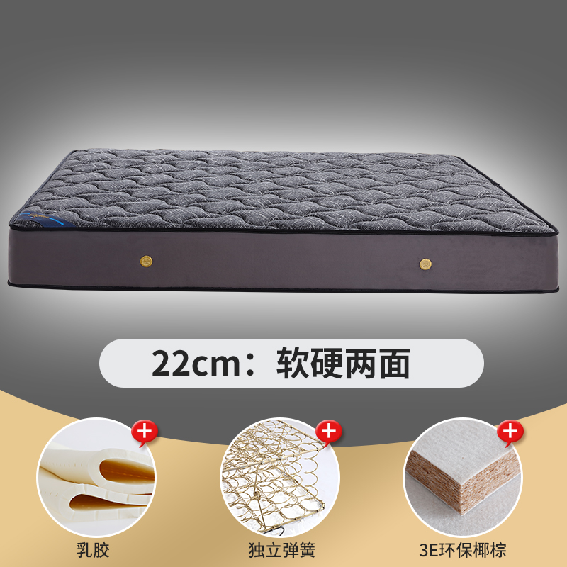 2022新款弹簧床垫-M22（针织面料）顺丰/京东物流包邮 1.0m 独立弹簧+2.0乳胶(22cm)