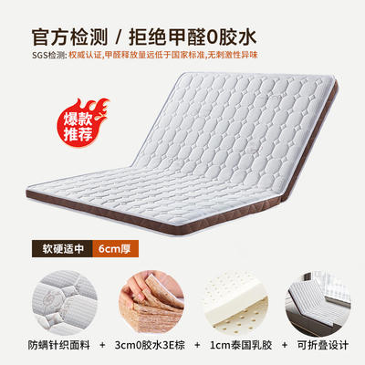 2023新款3E椰棕乳胶床垫（顺丰/德邦  包邮） 100*200 3分棕+1分胶(6cm）白