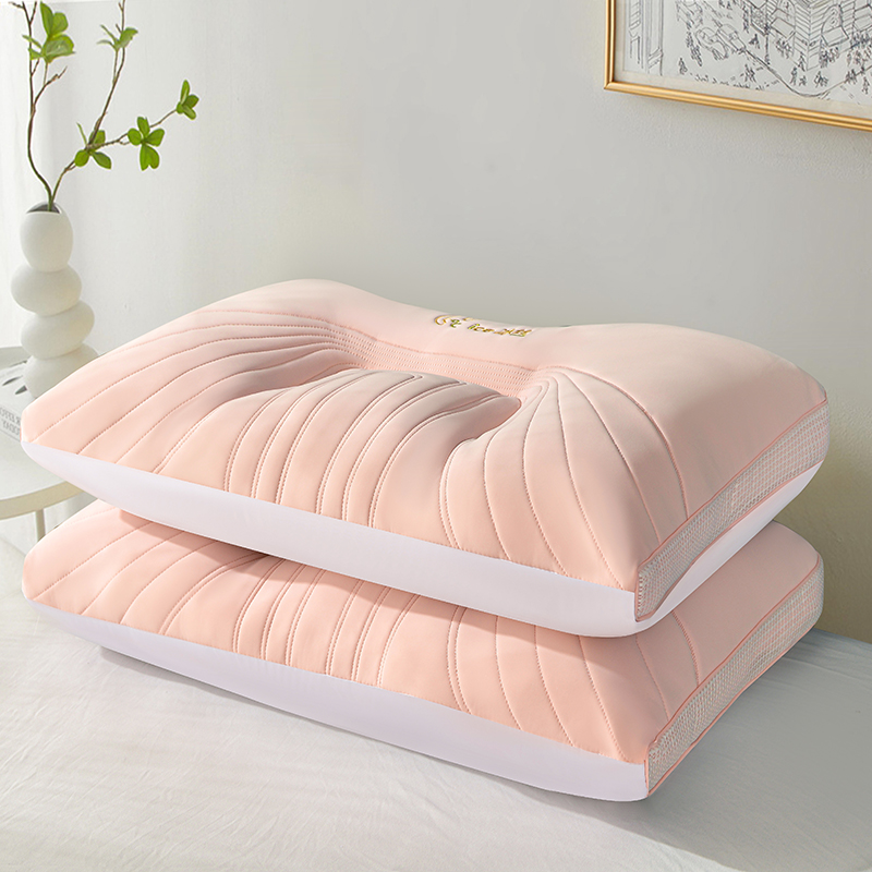 2023新款冰丝乳胶片护颈枕枕头枕芯 粉色 单只