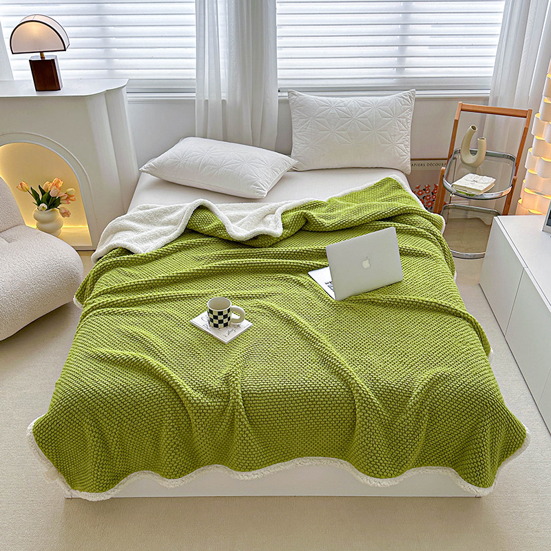 2023新款玫瑰绒毛毯夏季珊瑚绒小毯子办公室午睡毯床上用盖毯沙发毯空调毯 100x150cm 橄榄绿