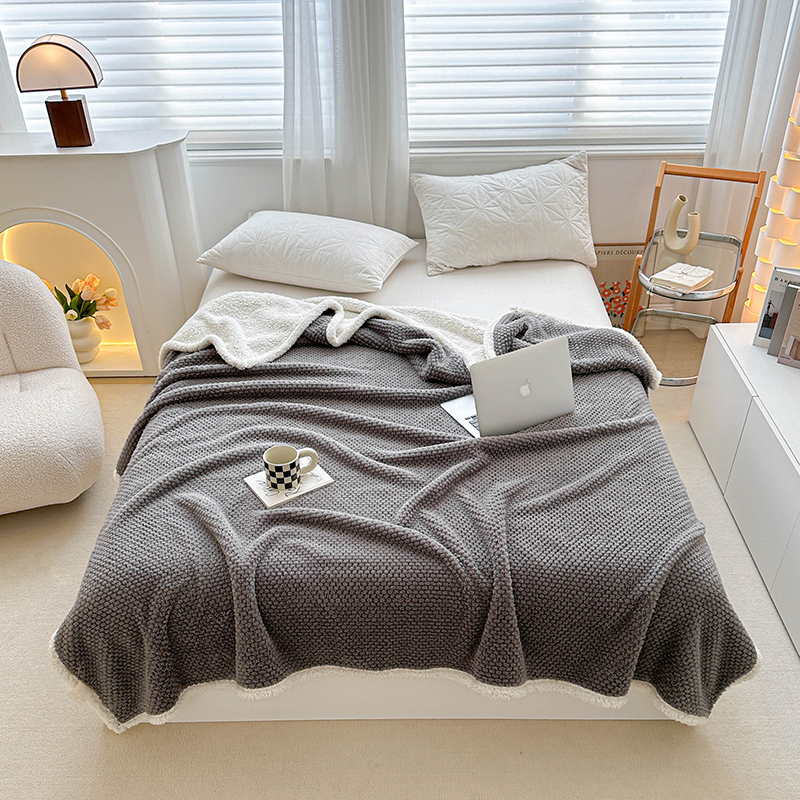 2023新款玫瑰绒毛毯夏季珊瑚绒小毯子办公室午睡毯床上用盖毯沙发毯空调毯 100x150cm 气质灰