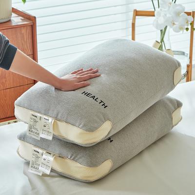 2024新款日式针织呵护枕超柔羽丝绒枕头枕芯 48*74cm高枕-灰色