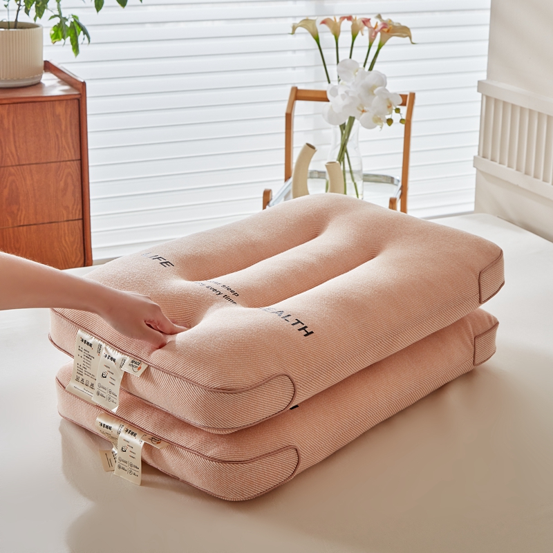 2024新款超柔针织定型枕头枕芯护颈枕 粉色48x74cm/只1000g