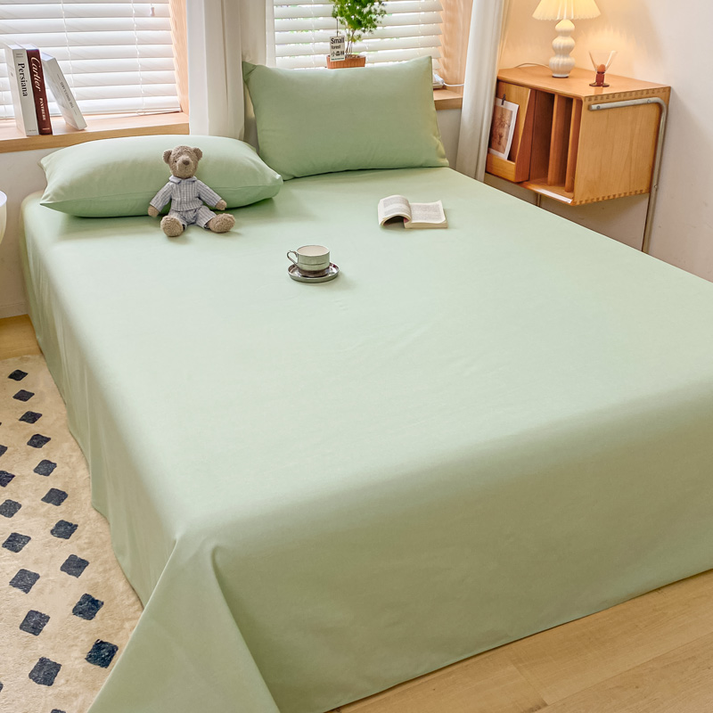 2023早春新品全棉纯棉老粗布单床单系列 160x230cm单床单 月光-绿-老粗布