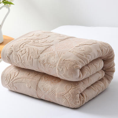 2024老式怀旧A类纯棉毛巾被 180x220cm 欧典风尚-驼色