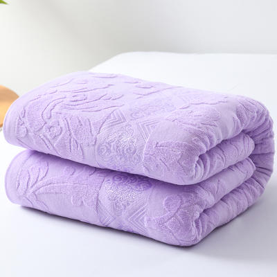 2024老式怀旧A类纯棉毛巾被 180x220cm 欧典风尚-紫色