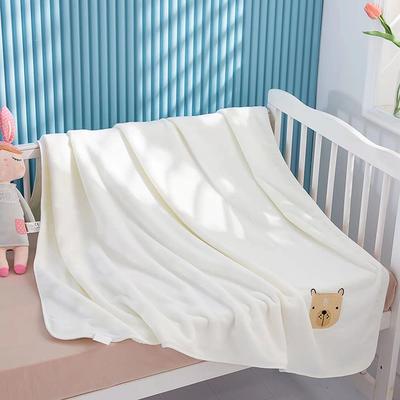 2022新款婴儿宝宝童被新生儿盖毯超柔舒适吸水中小童浴巾105*105cm/条 米白熊