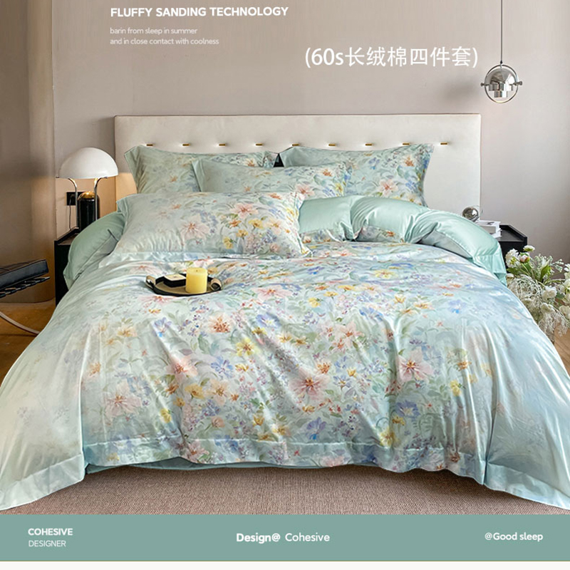 2025新款60支长绒棉数码印花四件套